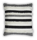 Square Outdoor and Indoor Safe Black and White Striped Pillow